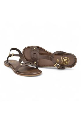 Sandalo donna in cuoio colore testa di mora. 18+ | 8831-TESTA DI MORO